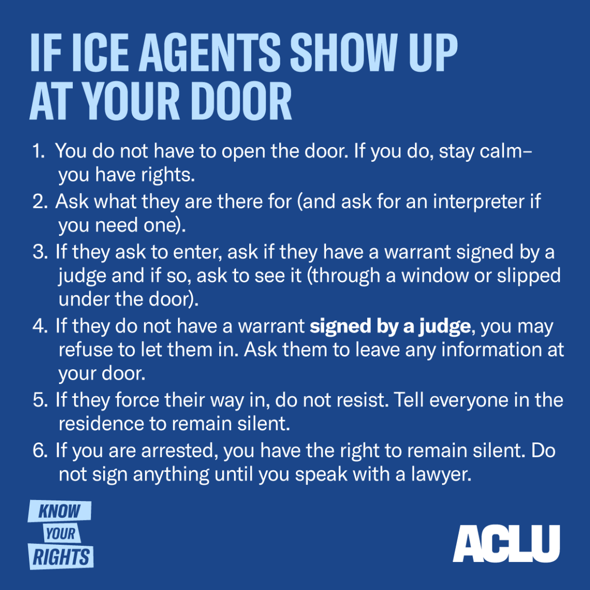 Know Your Rights: If ICE Agents Show Up At Your Door (English)