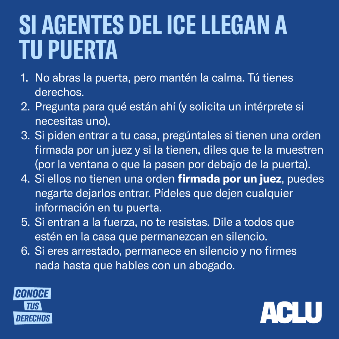 Know Your Rights: If ICE Agents Show Up At Your Door (Spanish)