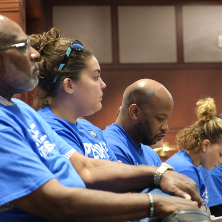 ACLU-CT Smart Justice leaders watch the Connecticut Criminal Justice Commission meeting