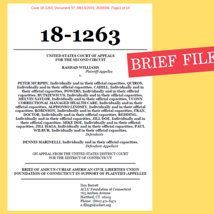 ACLU of Connecticut ACLU-CT amicus brief filing in Williams v Murphy